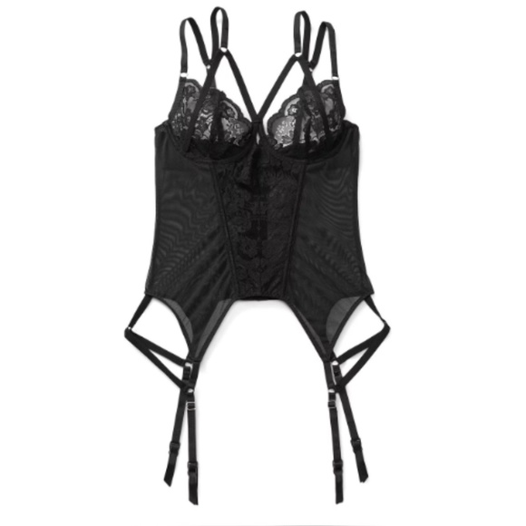 Soft Corset Bodysuit Teddy Garters Kink Straps - Picture 1 of 7